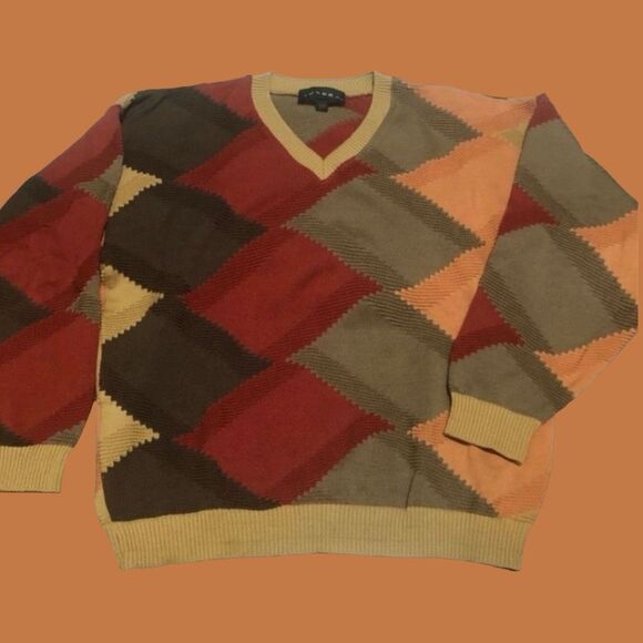 Vintage Tundra Sweater 100% Cotton Grandpa Geometric Pattern Sweater Size L - Picture 8 of 10